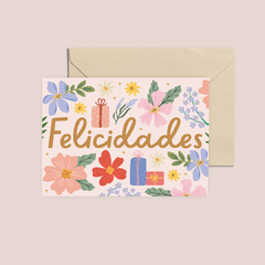 Tarjeta "Felicidades" crema - comprar online
