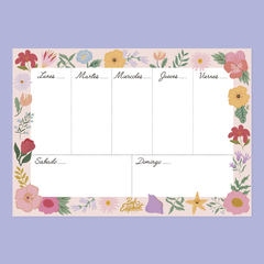 Planner magnético semanal flores rosa - comprar online