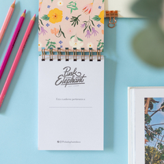 Cuaderno chico flores rosa - comprar online