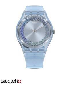 Reloj Swatch Mujer Azzura Gl122 Silicona Celeste Sumergible