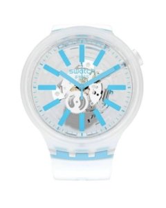 Reloj Swatch Mujer Big Bold Blueinjelly So27e105 Silicona Wr