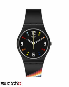 Reloj Swatch Unisex Black Carousel Squares SO28B705
