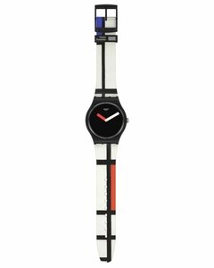 Reloj Swatch Unisex Red, Blue And White, By Piet Mondrian SUOZ344 - Cool Time