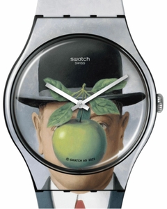 Reloj Swatch Unisex Art Journey 2023 Le Fils De L'homme By Rene Magritte SUOZ350 en internet