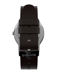 Reloj Swatch Hombre Big Will Yws101 Negro Cuero Sumergible - tienda online