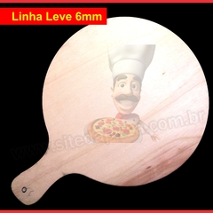 Pá de Pizza em Madeira 35cm redonda Linha Leve pizzaria kit 20 unidades - comprar online
