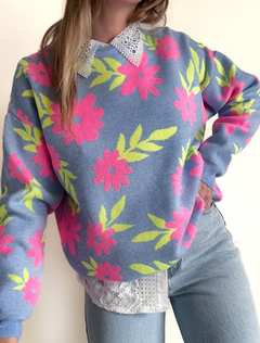 Sweater Lari Celeste - Gringa Indumentaria