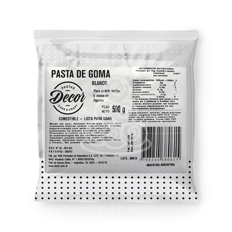 Pasta de Goma Blanca 500 g. Decor®