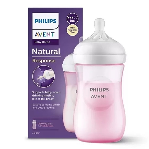 Mamadeira Pétala Anticólica 3.0 - 260ml - Philips Avent - Rosa - comprar online