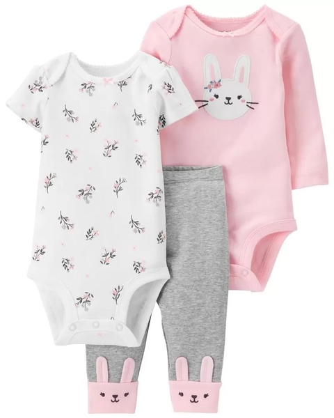 Kit com 3 peças - Carter's - Bunny Outfit Set