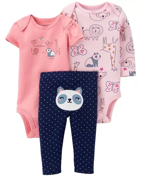 Kit com 3 peças - Carter's - Panda Outfit Set