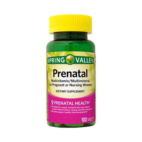 Prenatal Multivitamínico Spring Valley - 100 cápsulas