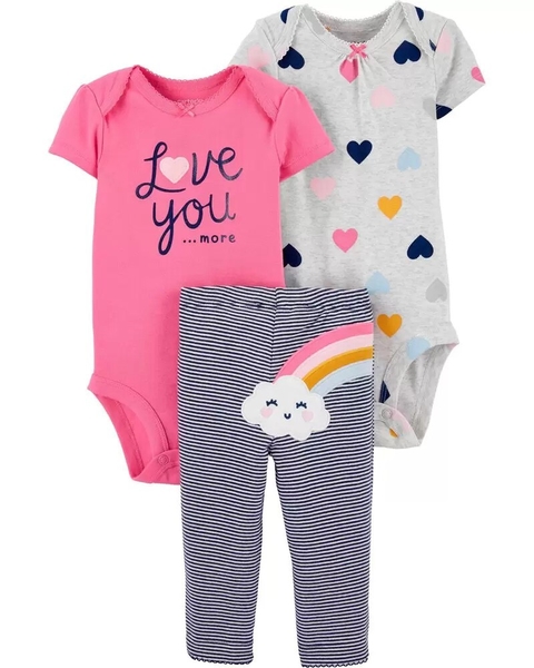 Kit com 3 peças - Love You - Carter's