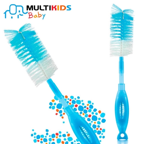 Escova Limpa Mamadeira E Bico 2 Em 1 Multikids Baby - AZUL