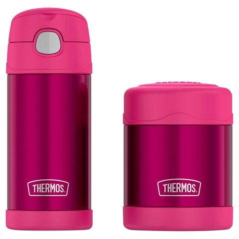 Kit Garrafa Térmica + Pote Térmico Thermos (Cores Azul ou Rosa) - comprar online