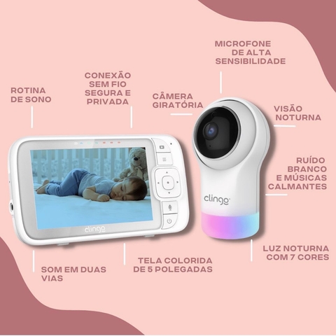 Babá Eletrônica Pal Glow+ Hubble Connect Nursey Brilho HD Sem Fio Wi-Fi