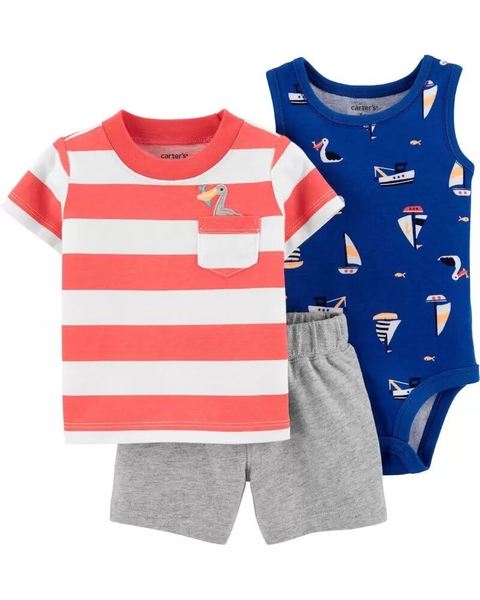 Kit com 3 peças - Beach Little Short - Carter's