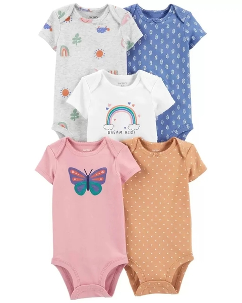 Linha Prematuro - KIT COM 5 BODIES DA CARTER'S - Butterfly