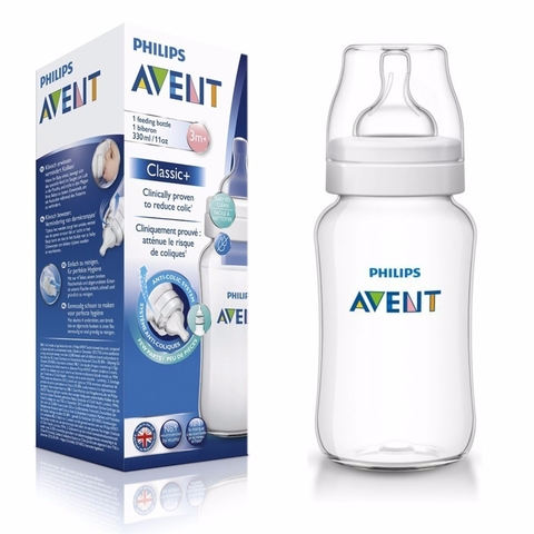 Mamadeira Classic Anticólica 330 ml - Philips AVENT - Transparente