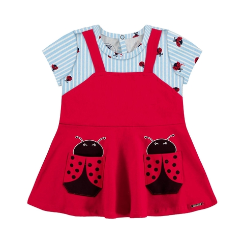 Vestido Joaninha Baby Cores Stop Sign na internet