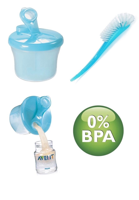 KIT AVENT ESSENCIAL (Pote Dosador de Leite em Pó + Escova para limpeza de Mamadeiras e dos Bicos) - Philips Avent na internet