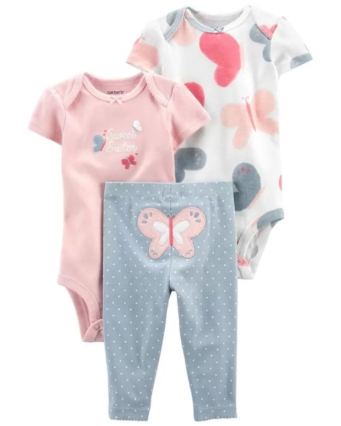 Kit com 3 peças Butterfly - Carter's