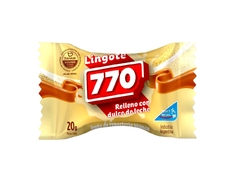 Lingote de chocolate blanco relleno de ddl 20g "770" - comprar online