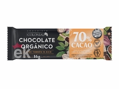 CHOCOLATE ORGANICO 70% 16G "COLONIAL"