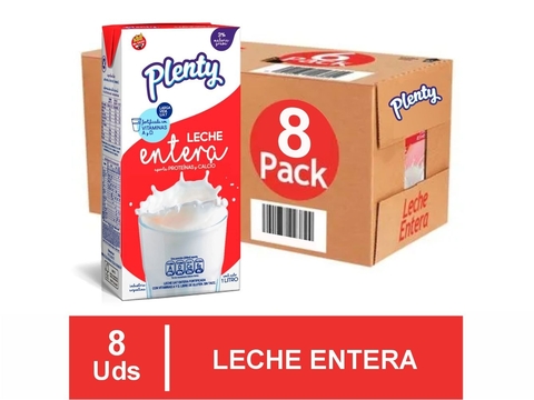Pack Leche Entera 8 unidades "Plenty"