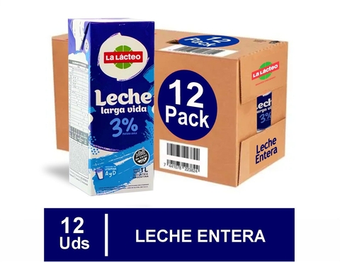 Pack Leche Entera 12 unidades "La Lacteo"