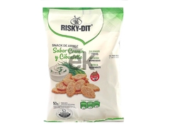 Snack de arroz de crema y ciboulette 50g "Risky Dit"