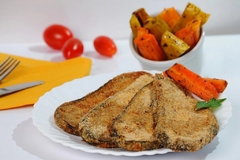 Milanesa de berenjena con vegetales "Cookly"