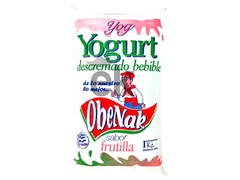 Yogurt Bebible Descremado sabor Frutilla "Obenak"