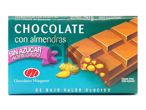 Chocolate con almendras sin azúcar agregada "Chocolates H"