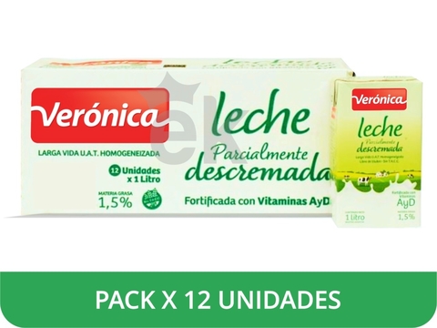 Pack Leche Descremada 12 unidades "Veronica"