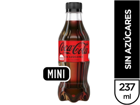 Coca Cola Zero Gaseosa de Cola Mini, 237 ml