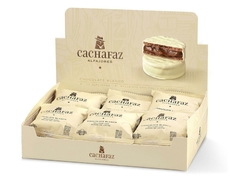 Caja alfajores de chocolate blanco con ddl 12 unidades "Cachafaz"