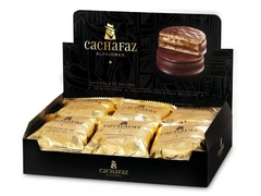 Caja alfajores de chocolate con ddl 12 unidades "Cachafaz"