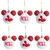 Enfeite de Natal 6 Bolas Mickey Branca Vermelho - Disney