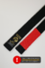 KUROMATSU ALGODÃO COM PONTEIRA VERMELHA - Faixa Preta Premium | Premium Black Cotton Belt with Red Bar - comprar online