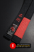 MAMUSHI LONA TRANÇADA ALGODÃO COM PONTEIRA VERMELHA - Faixa Preta Premium | Premium Black Braided Cotton Belt with Red Bar - comprar online