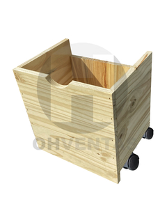 Juguetero Organizador x3 Baul 120x40 Cubo Madera Ruedas Asiento en internet