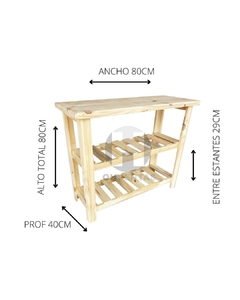 Mesa Quesera 80 CM con 2 Estantes en internet