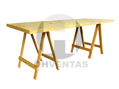 Mesa Tablon 150x80 con Caballetes de Pino