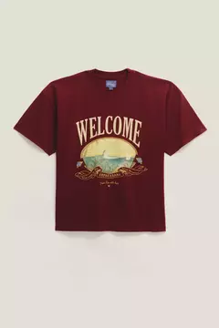 CAMISETA WELCOME RIO BOXY SOUVENIR - VINHO