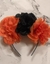 Vincha de flores naranja y negro - comprar online