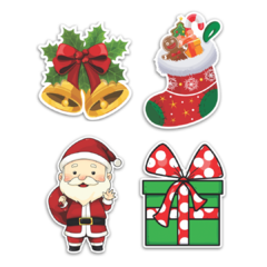 Kit 4 Placas Decorativas Natal Papai Noel - comprar online