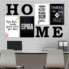 KIT 4 PLACAS FRASES C/ LETRAS HOME