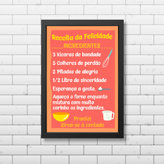 PLACA RECEITA DA FELICIDADE - comprar online