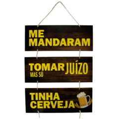 PLACA CERVEJA C/ CORDA 70x40 cm